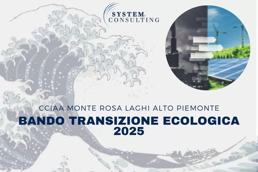 CCIAA MONTE ROSA LAGHI ALTO PIEMONTE: BANDO TRANSIZIONE ECOLOGICA 2025